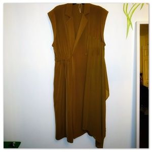 Brown Long Sleeveless Vest